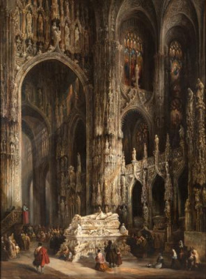Genaro Pérez Villaamil Vista del interior de una catedral.jpg