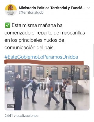 Este gobierno lo paramos unidos Ministerio.jpg