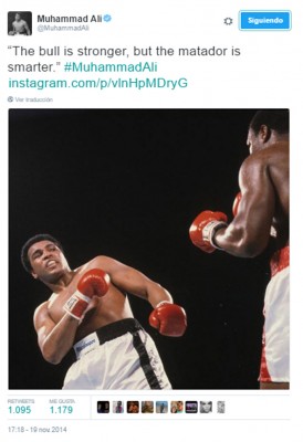 Muhamad Ali Casius Clay The bull is stronger, but the matador is smarter.jpg