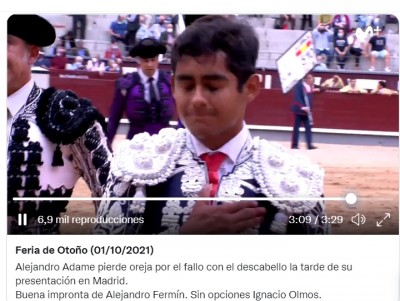 Adame presentación en Madrid descabello pierde oreja.jpg