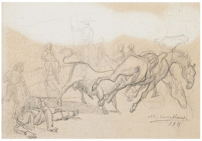 Manuel Castellano, Picadores, lápiz sobre papel.jpg