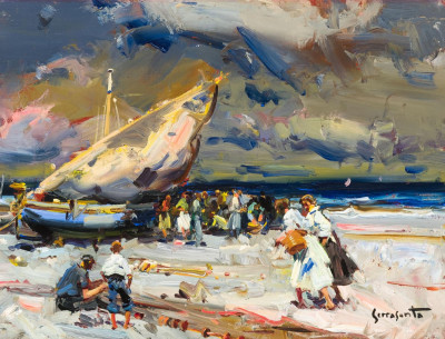 Jose serra Santa Pescadores en la playa.jpg