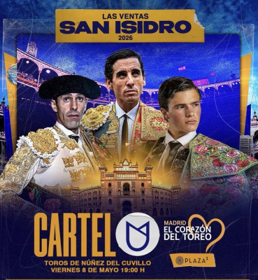 Cartel 8 de mayo San Isidro Talavante, Ortega y confirma Barroso.jpg