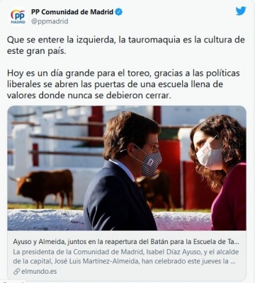 PP Madrid tauromaquia izquierda almeida ayuso tuit.jpg