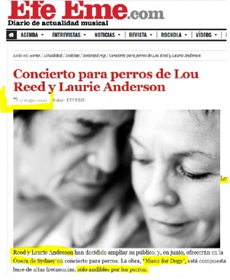 Animalismo Lou Reed Laurie Anderson musica para perros.jpg