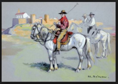 Edouard DOIGNEAU (1865-1954) Gardians en Camargue .JPG