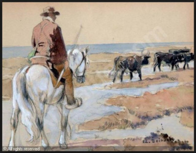 Doigneau Édouard-Edmond, Recoger la manada.JPG