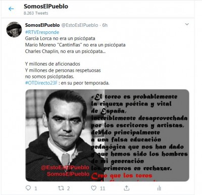 Quejas Defensa Tauromaquia Tuit.JPG