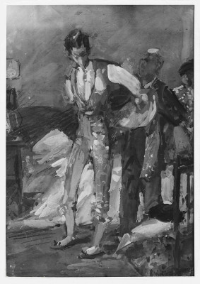 Roberto Domingo Fallola Manolete vistiéndose de traje de luces.jpg