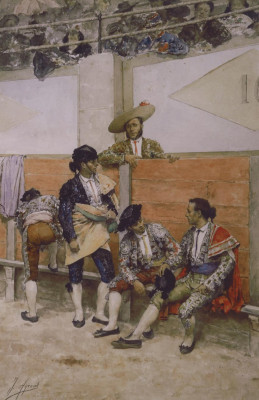 Descanso en la corrida de Lagaratijo y su cuadrilla Joaquín Agrasot.jpg